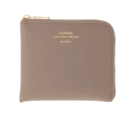 Quitterie Half Zip Wallet – Greige