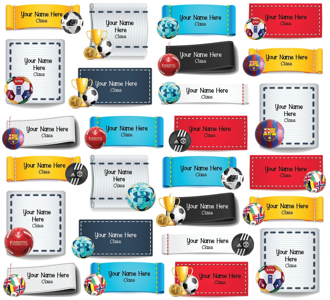 ""Football" school labels packs