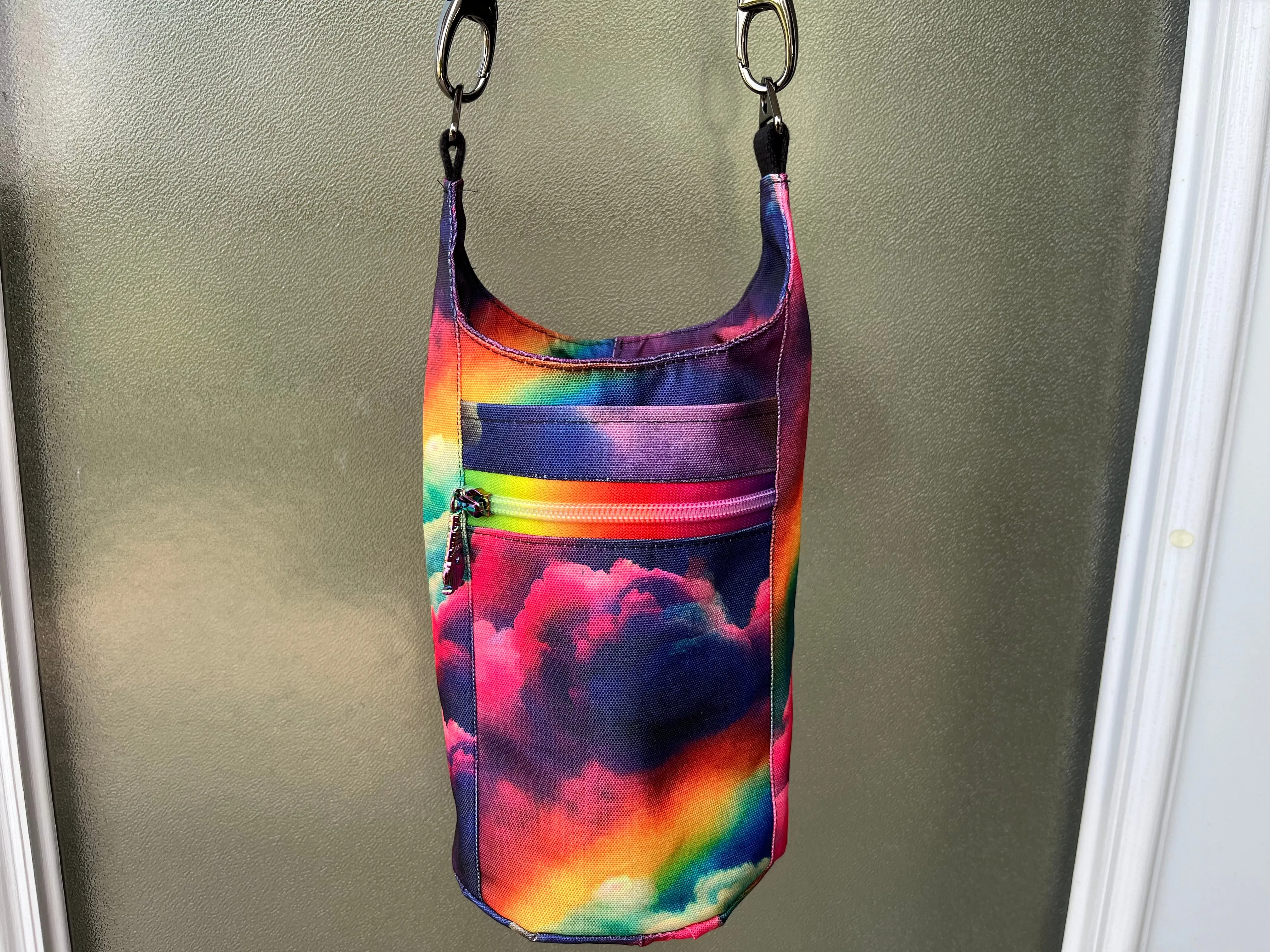 Rainbow Clouds Themed Water Bottle Sling