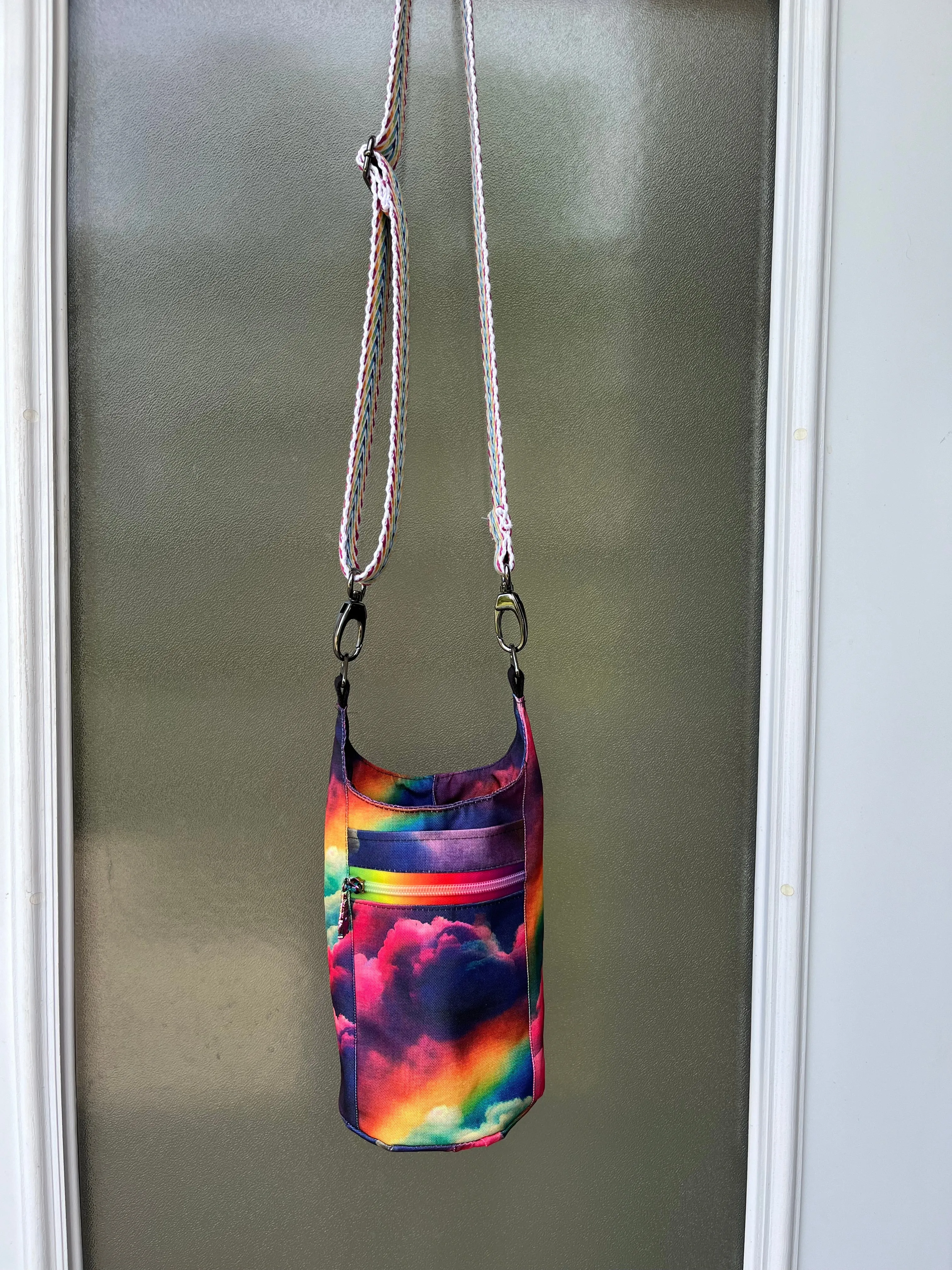 Rainbow Clouds Themed Water Bottle Sling