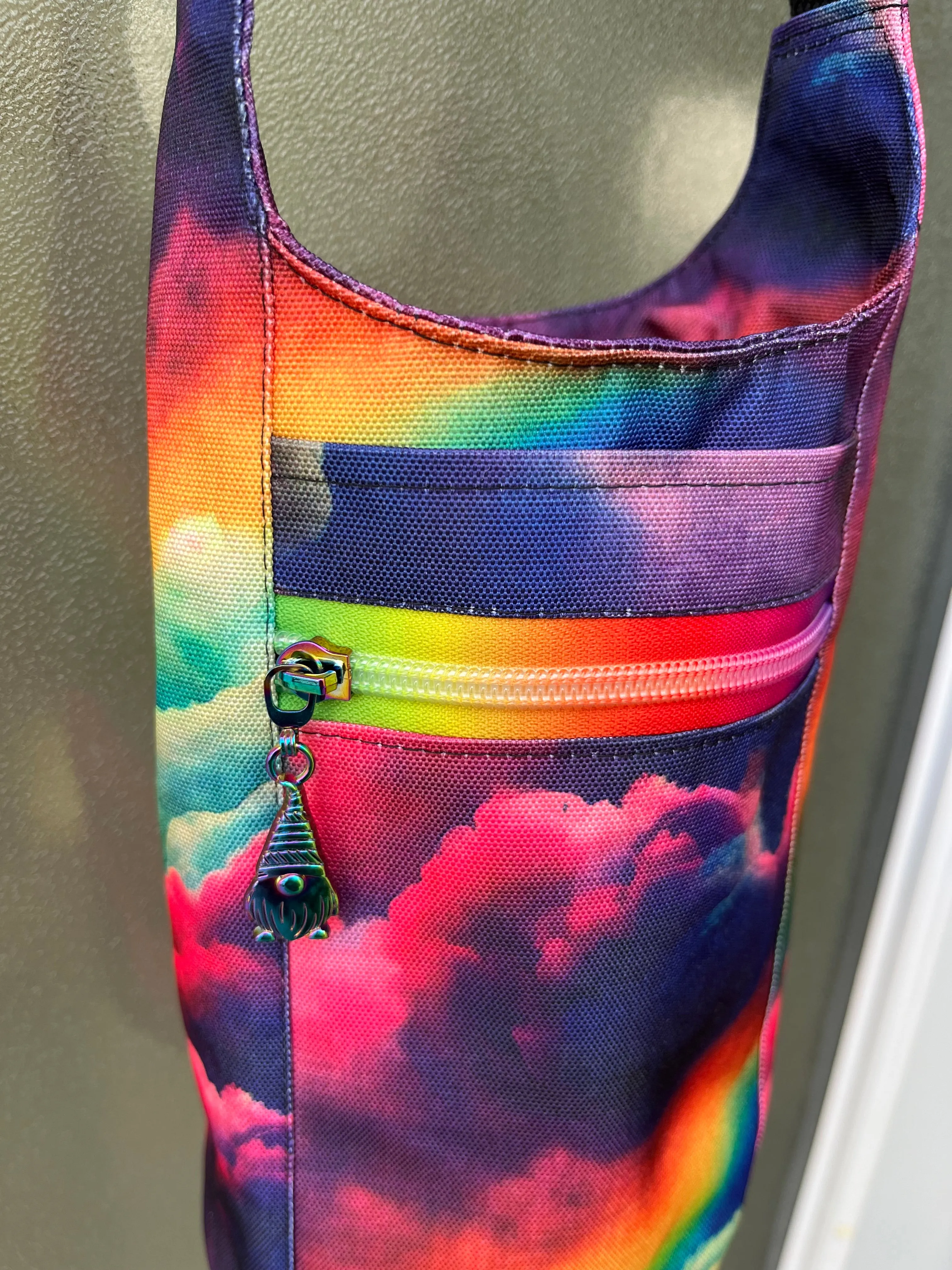 Rainbow Clouds Themed Water Bottle Sling