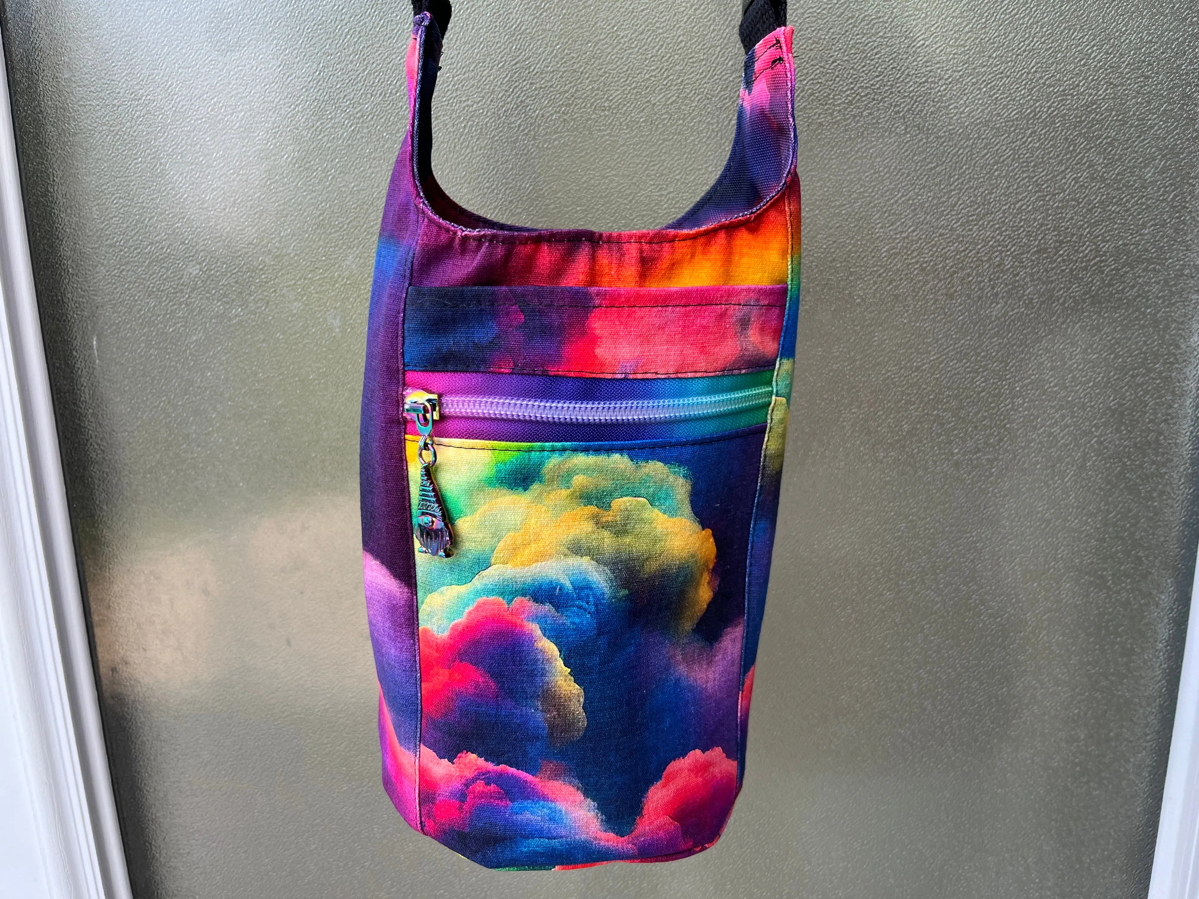 Rainbow Clouds Themed Water Bottle Sling