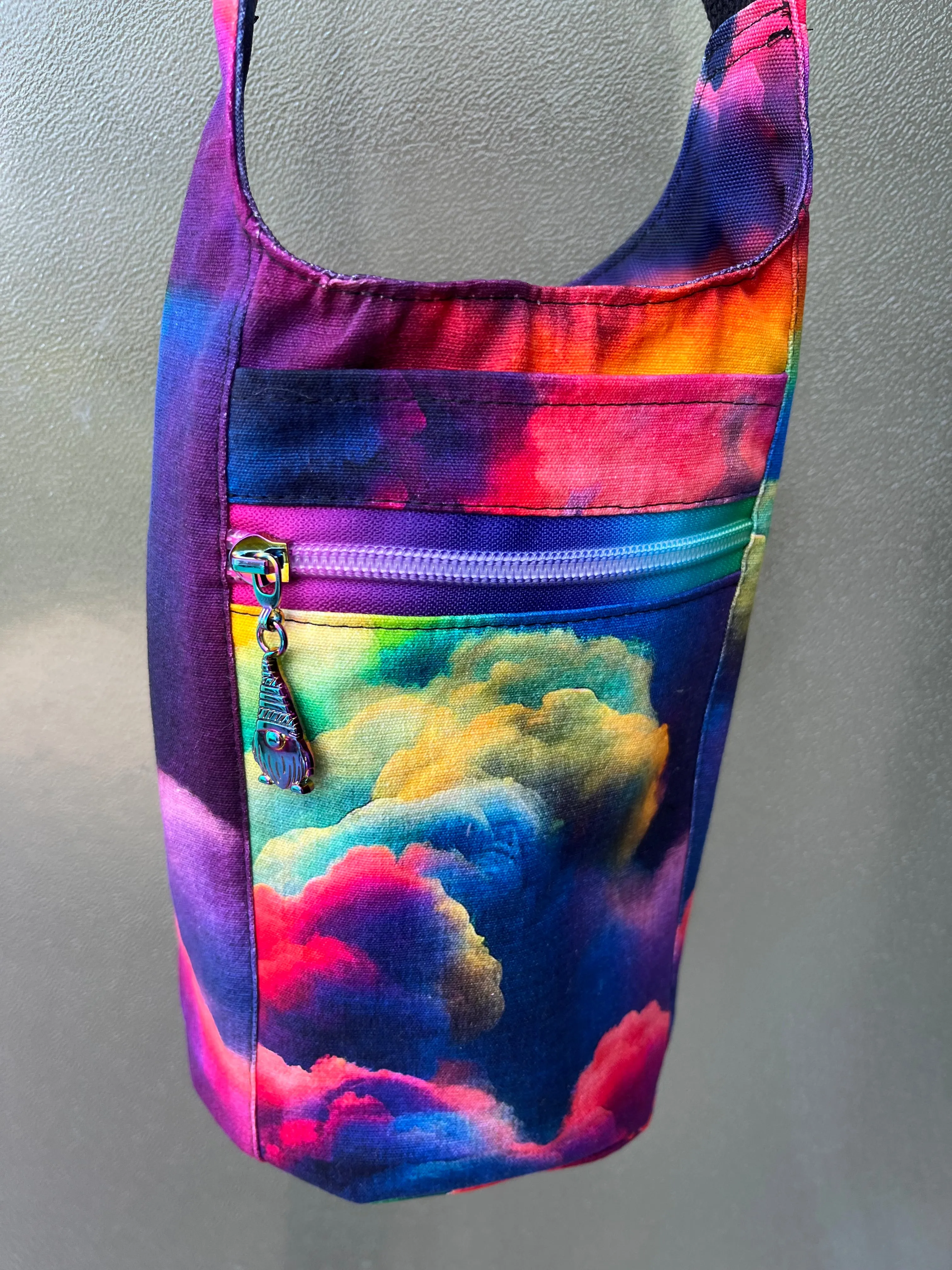 Rainbow Clouds Themed Water Bottle Sling