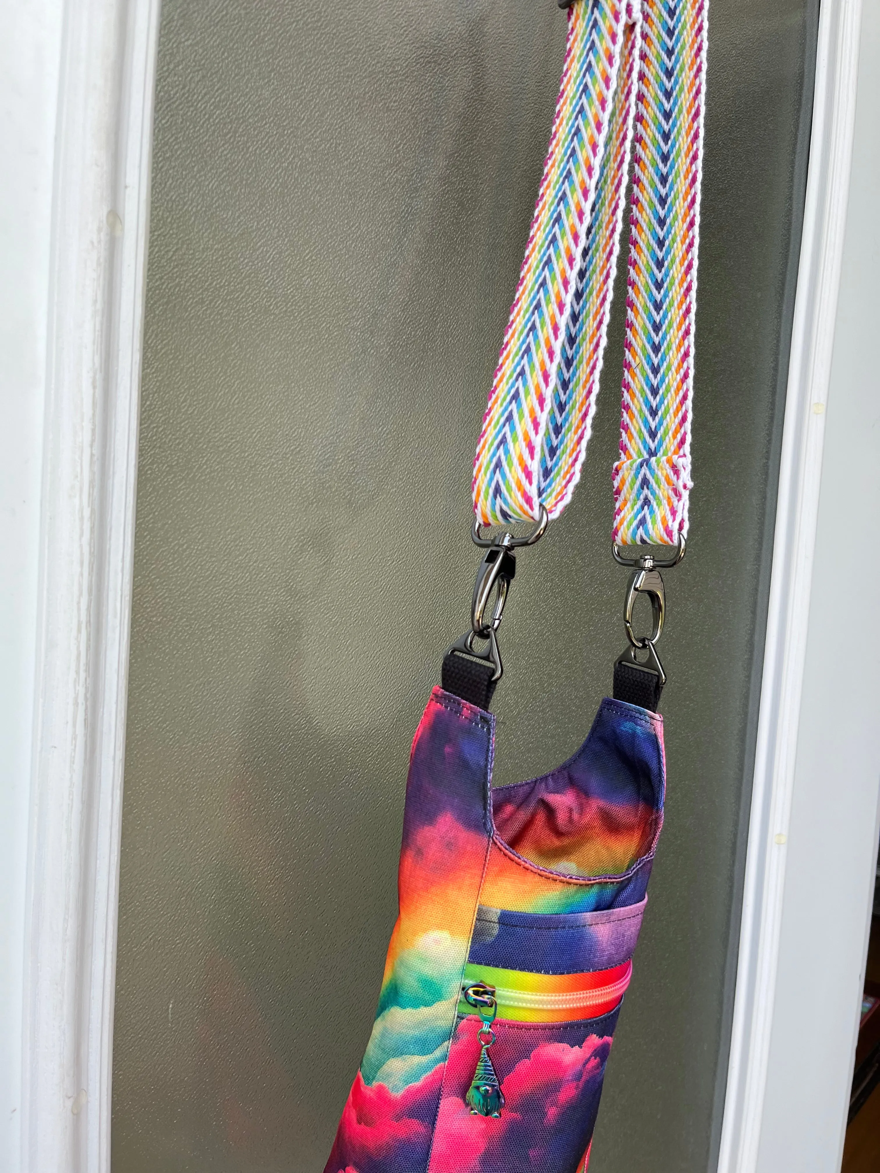 Rainbow Clouds Themed Water Bottle Sling