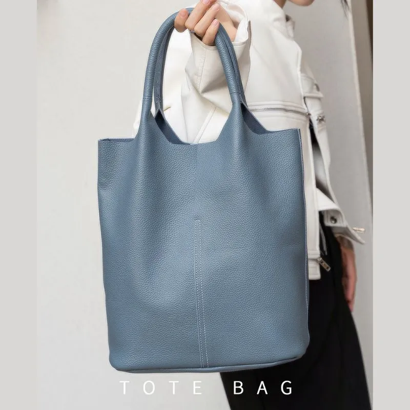 Real Leather Shopper Tote Bag