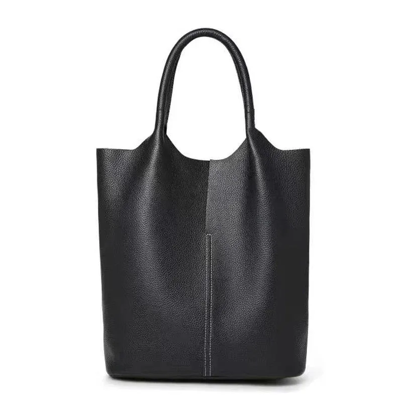 Real Leather Shopper Tote Bag