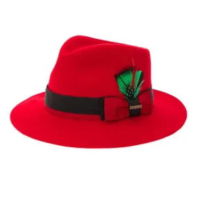 Red & Black Grayson Fedora 100% Australian Wool Crushable Hat