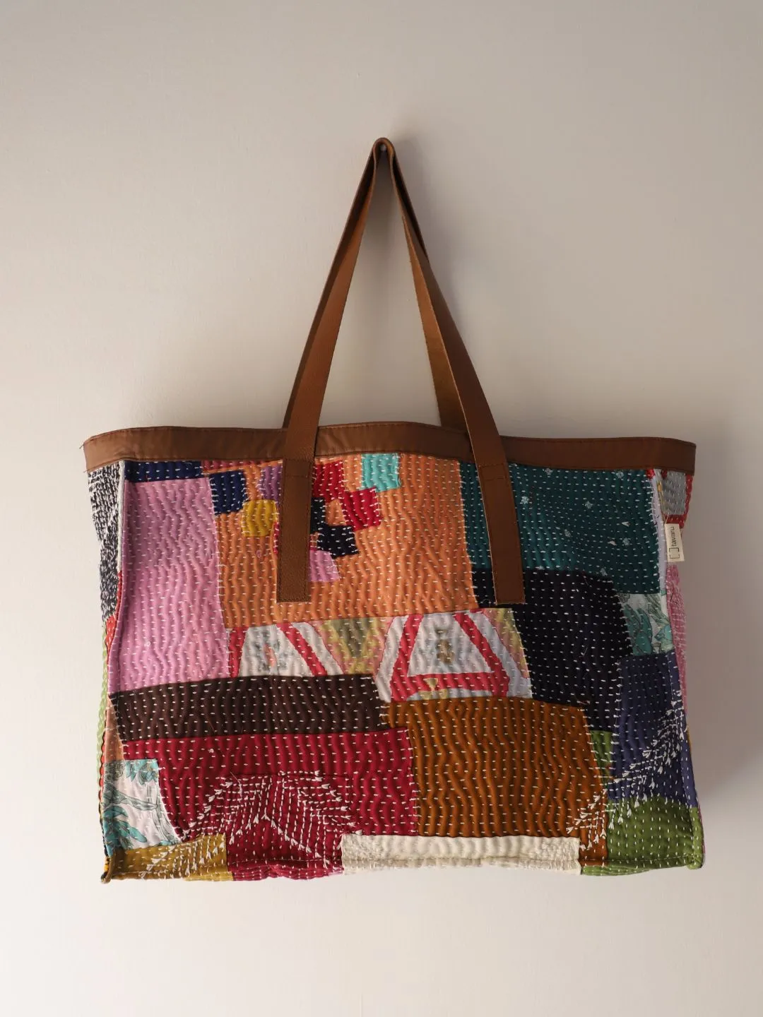 Reversible Quilted Rectangle Tote Bag