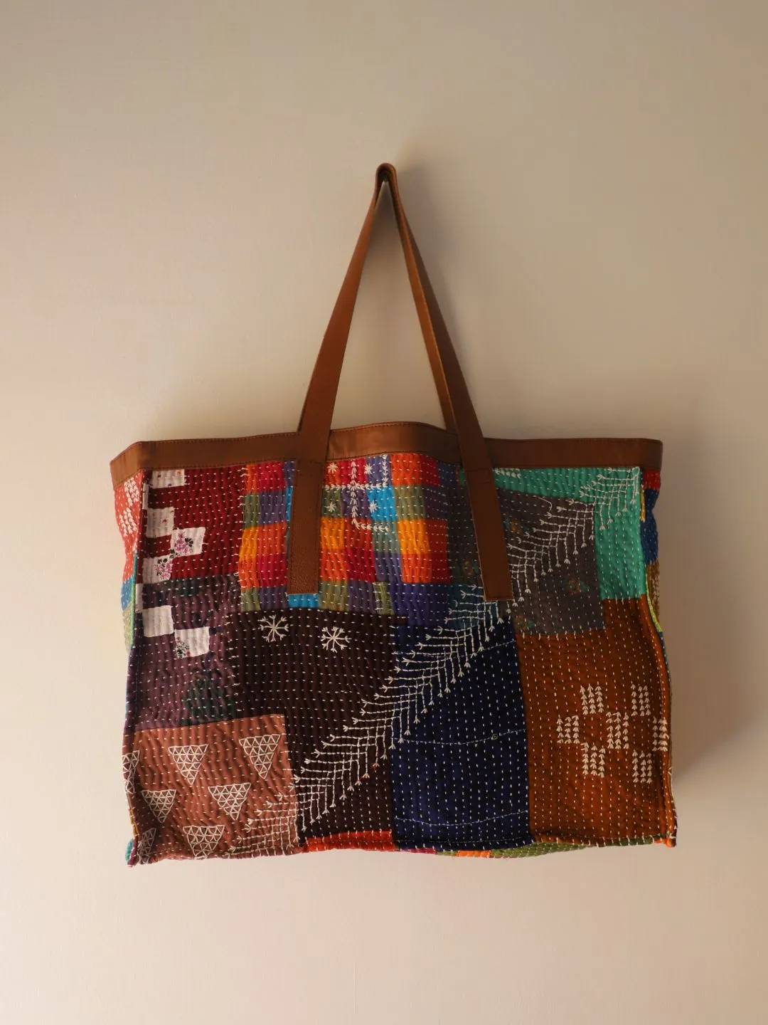 Reversible Quilted Rectangle Tote Bag