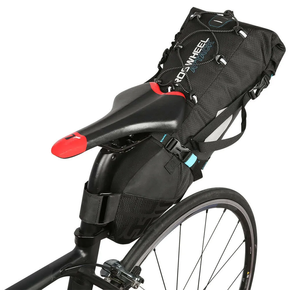 ROSWHEEL Waterproof Bike Bag Bicycle Saddle Bag Pannier Cycling MTB Mountain Road Bike Tail Seat Bag Adjustable 3L-10L