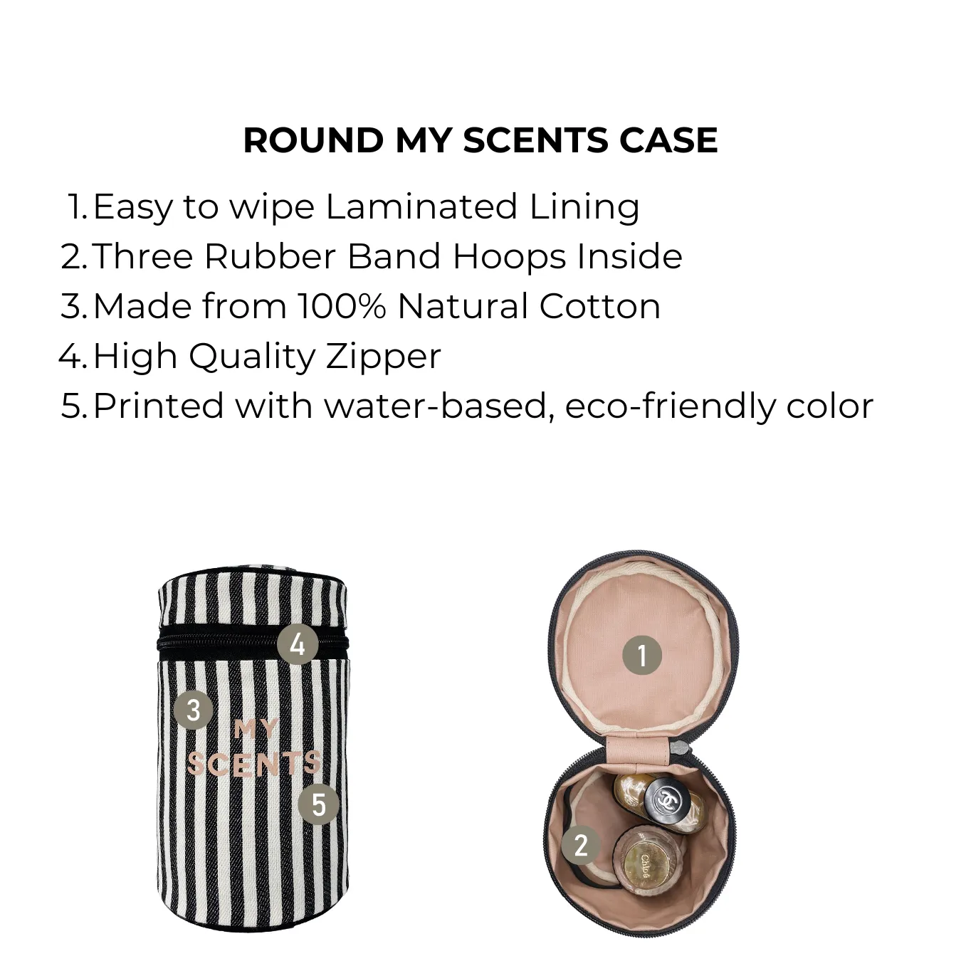 Round My Scents Case, Striped