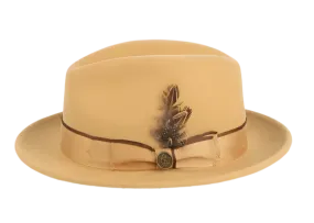 Scotch-Camel Men's Steven Land Wool Fedora Hat Style No-Bogart