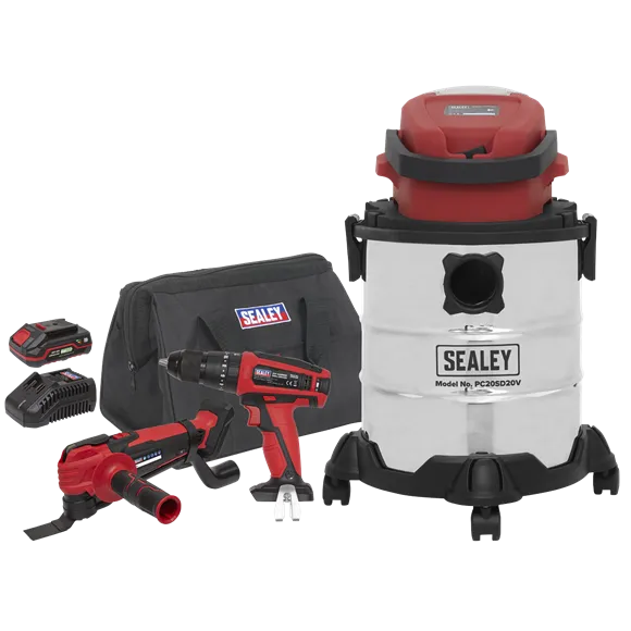 Sealey CP20VCOMBO5 SV20 Series 3 Tool Vac Combo - 2 Batteries