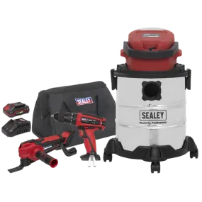 Sealey CP20VCOMBO5 SV20 Series 3 Tool Vac Combo - 2 Batteries