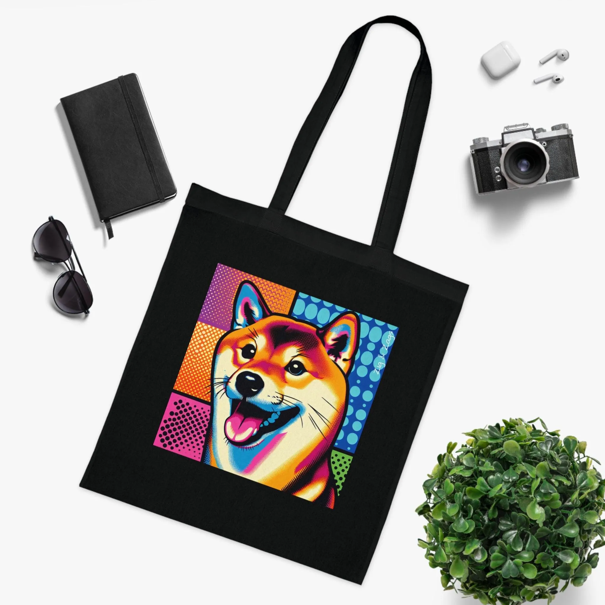 Shiba Inu Dog Cotton Tote Bag