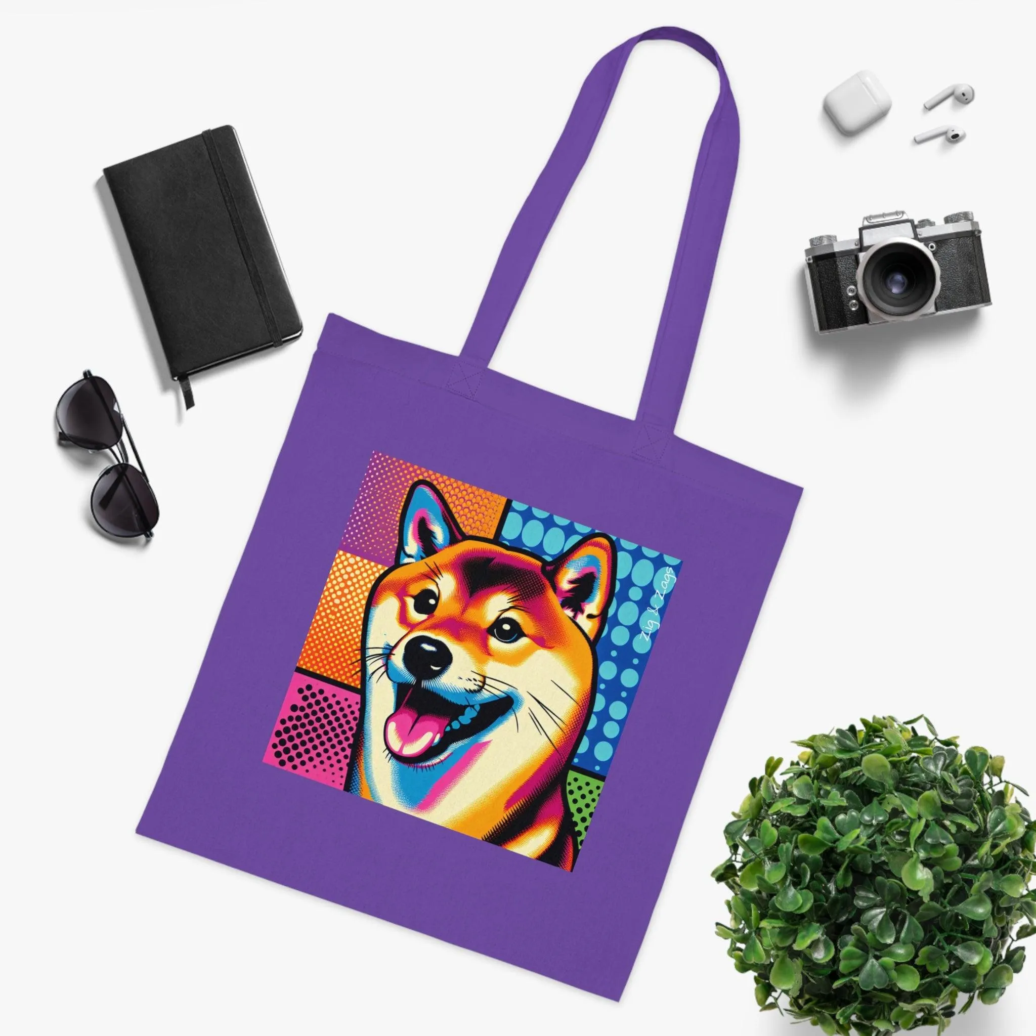 Shiba Inu Dog Cotton Tote Bag