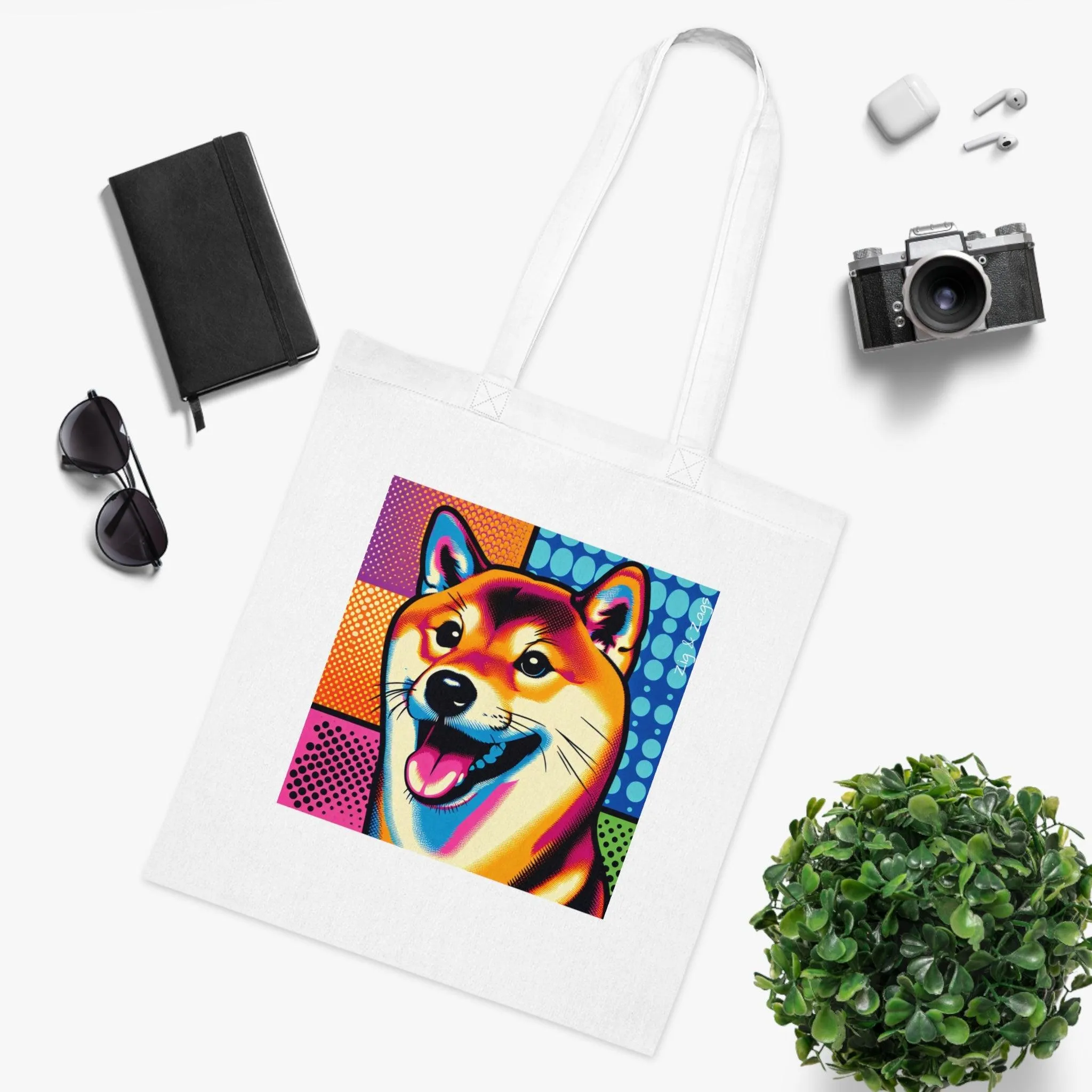 Shiba Inu Dog Cotton Tote Bag