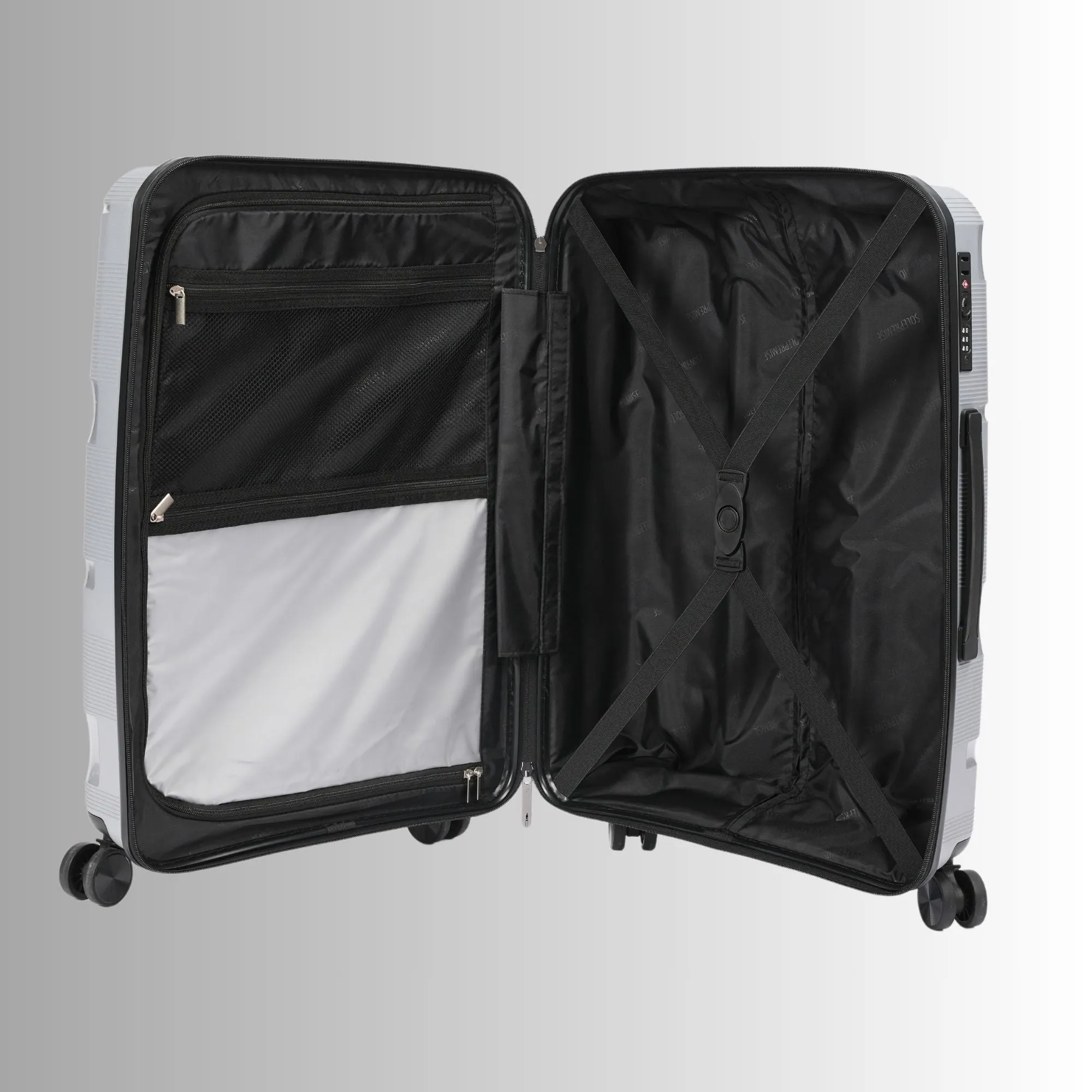 Silver Hardcase Roller Luggage Set (28', 24' and 20')