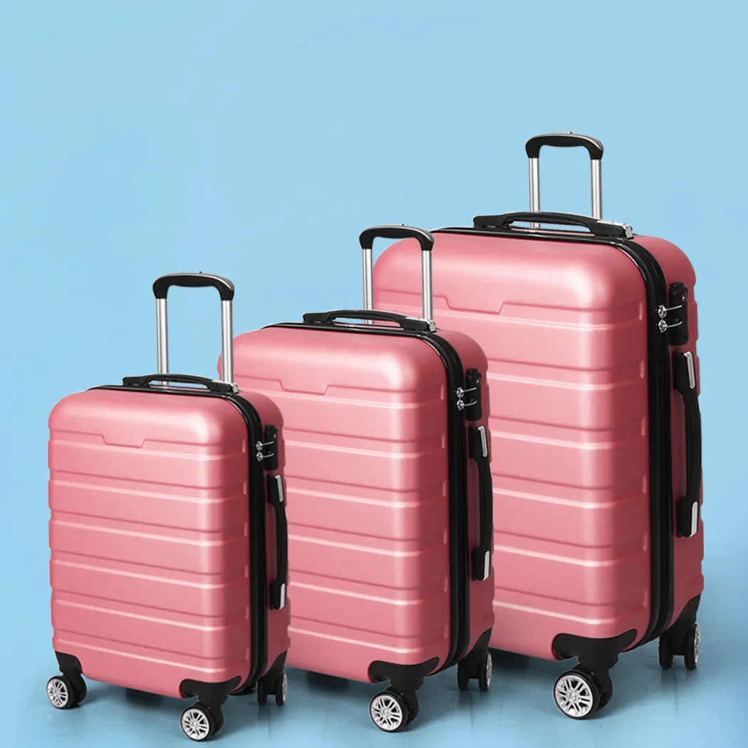 Slimbridge 3PC Luggage sets Suitcase Rose Gold