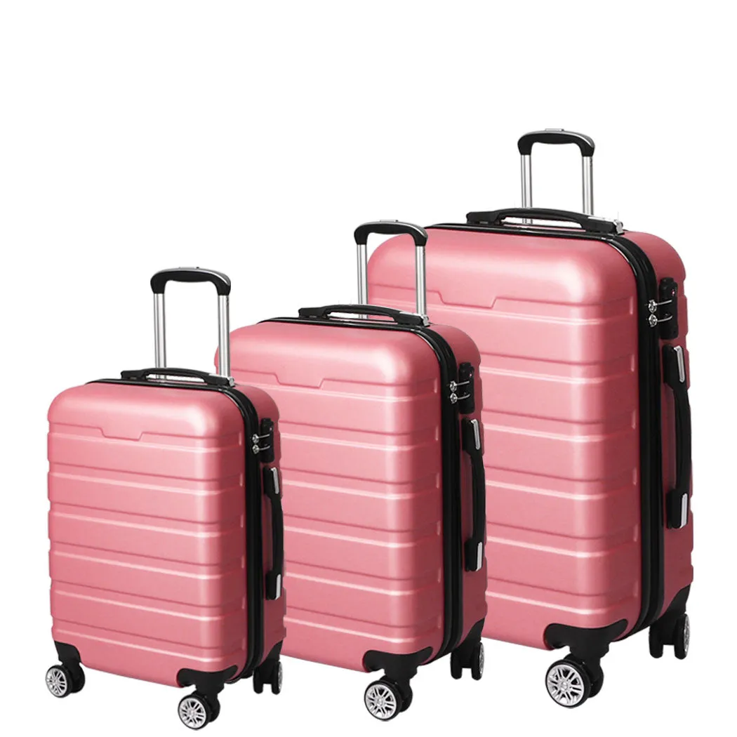 Slimbridge 3PC Luggage sets Suitcase Rose Gold