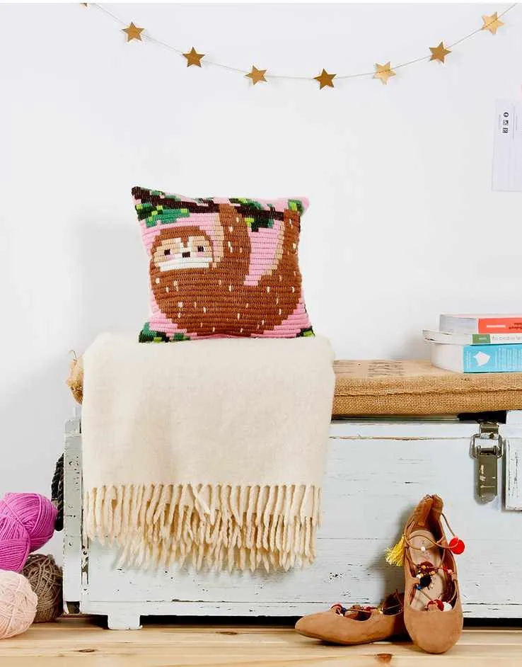 Sloth Pillow Needlepoint Kit, Sozo DIY