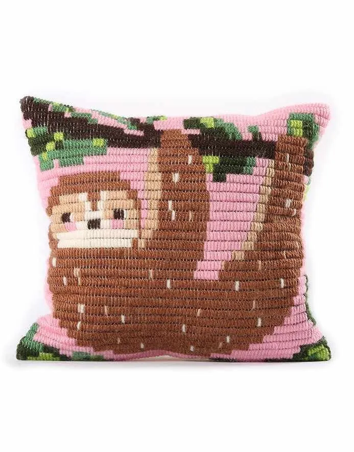 Sloth Pillow Needlepoint Kit, Sozo DIY