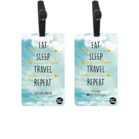 Small Personalized Suitcase Tags Identifier Name Set of 2 - Travel