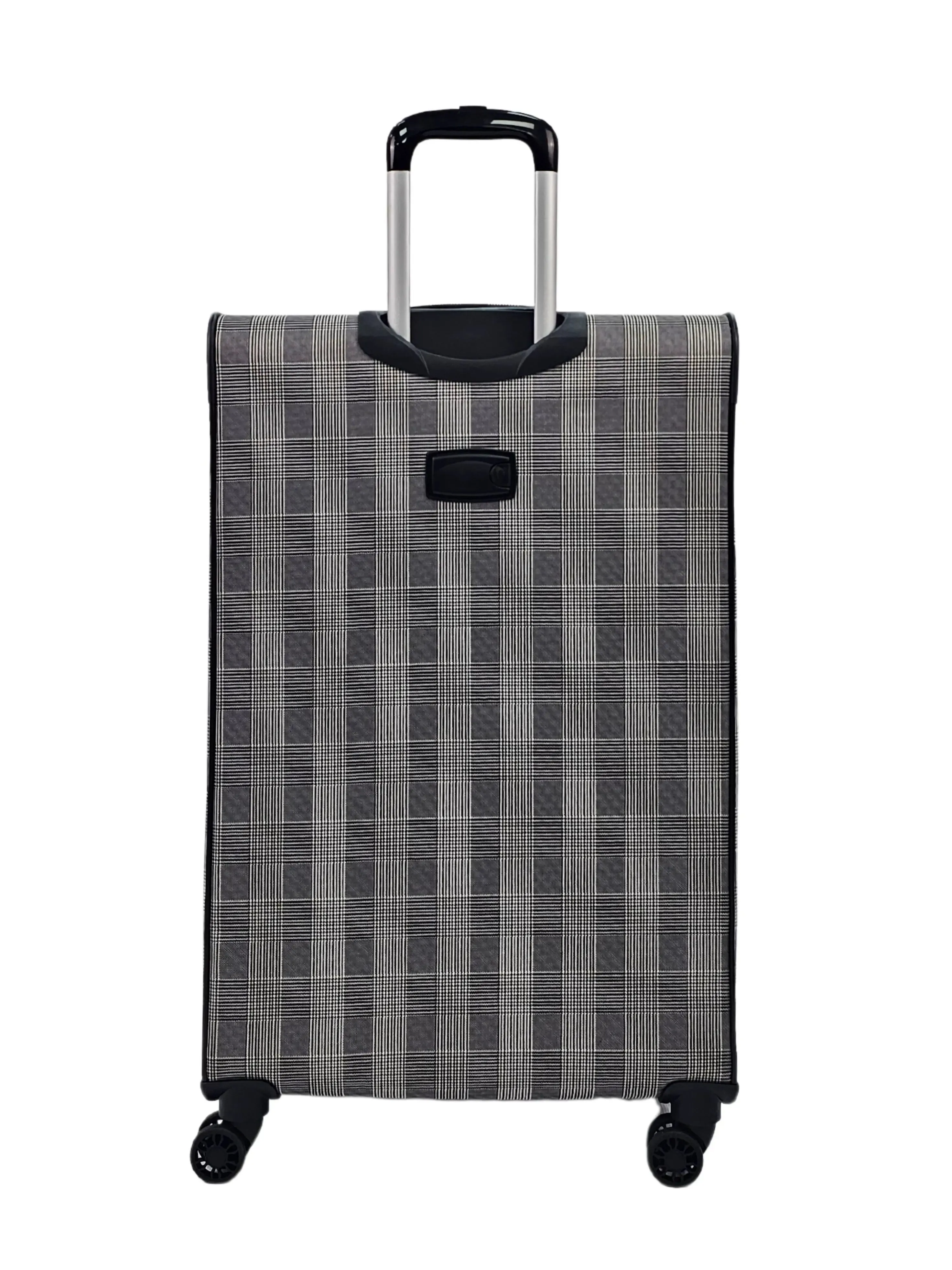 Soft Shell Butterfly Leaf Check Print Suitcase