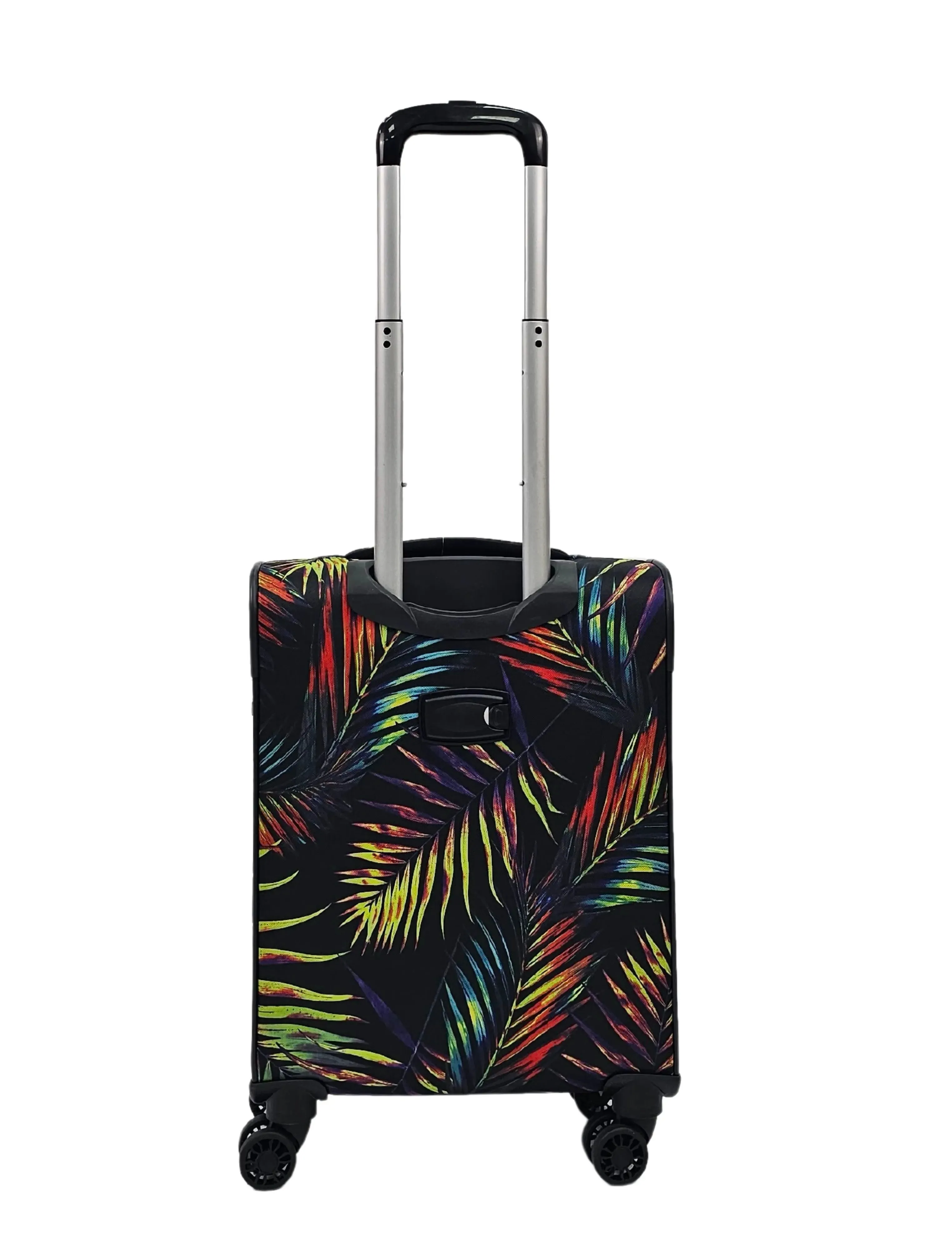 Soft Shell Butterfly Leaf Check Print Suitcase