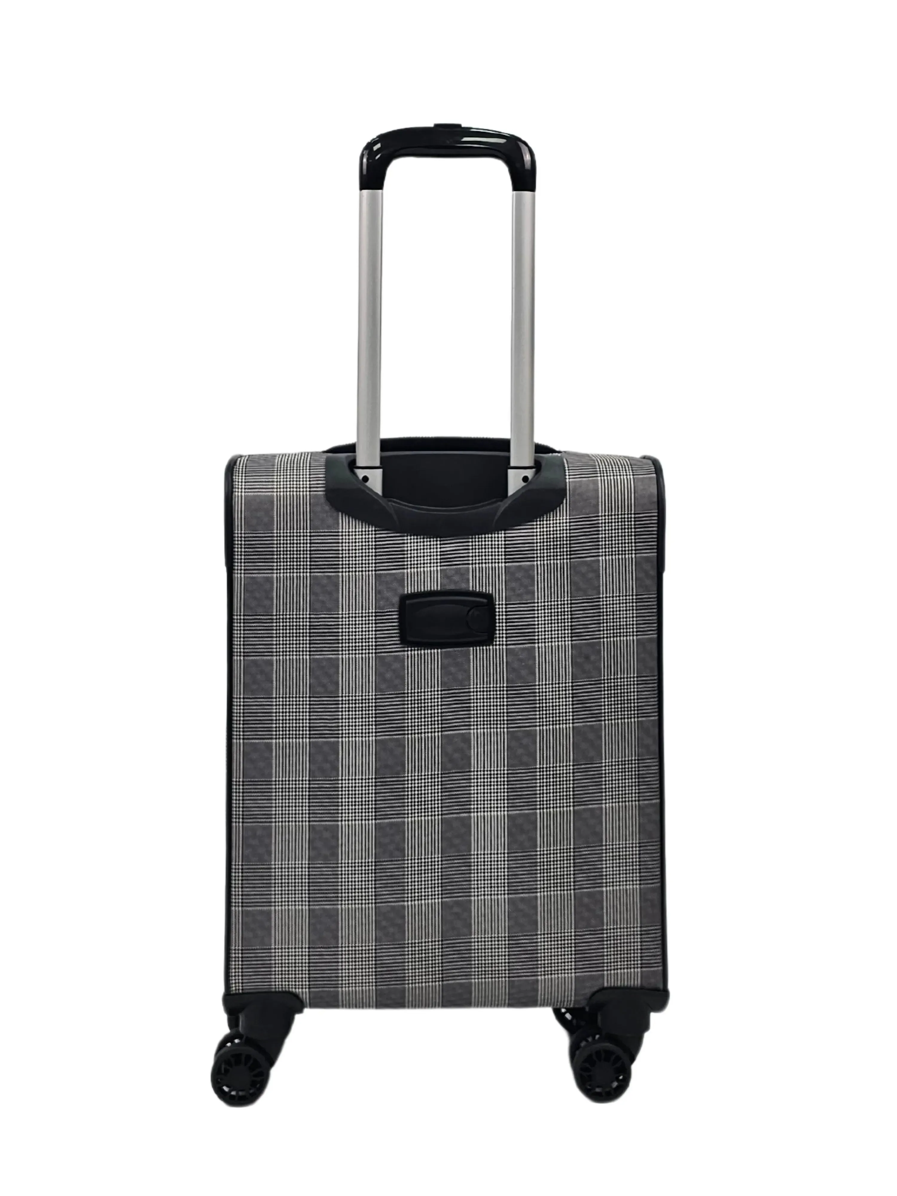 Soft Shell Butterfly Leaf Check Print Suitcase