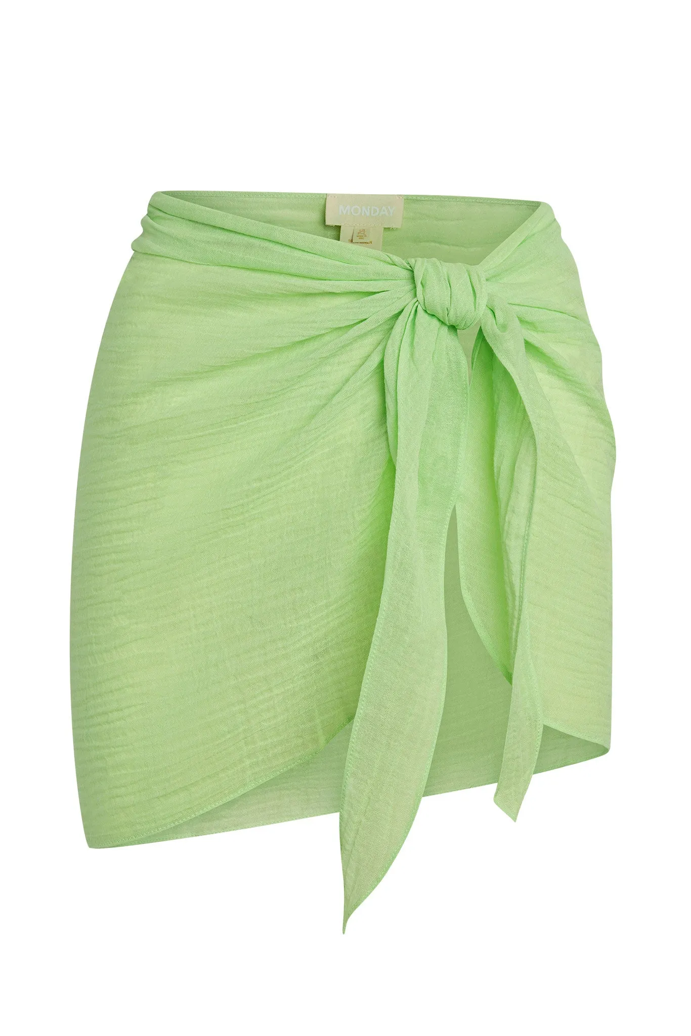 South Beach Sarong - Honeydew Crinkle Linen