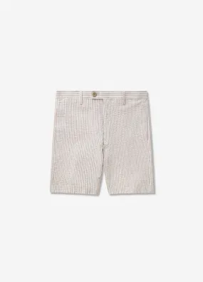 Striped Seersucker Shorts Mocha