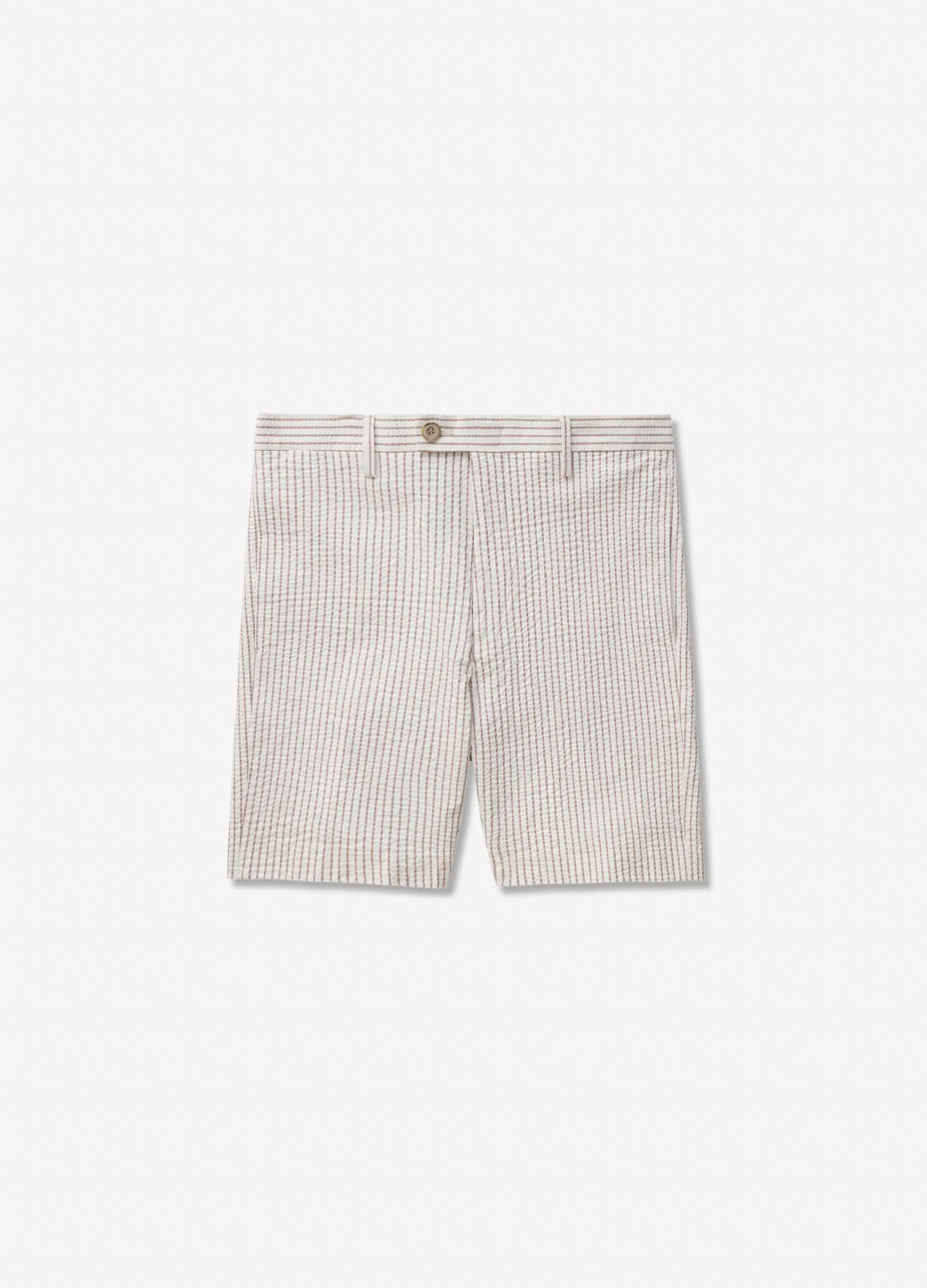 Striped Seersucker Shorts Mocha