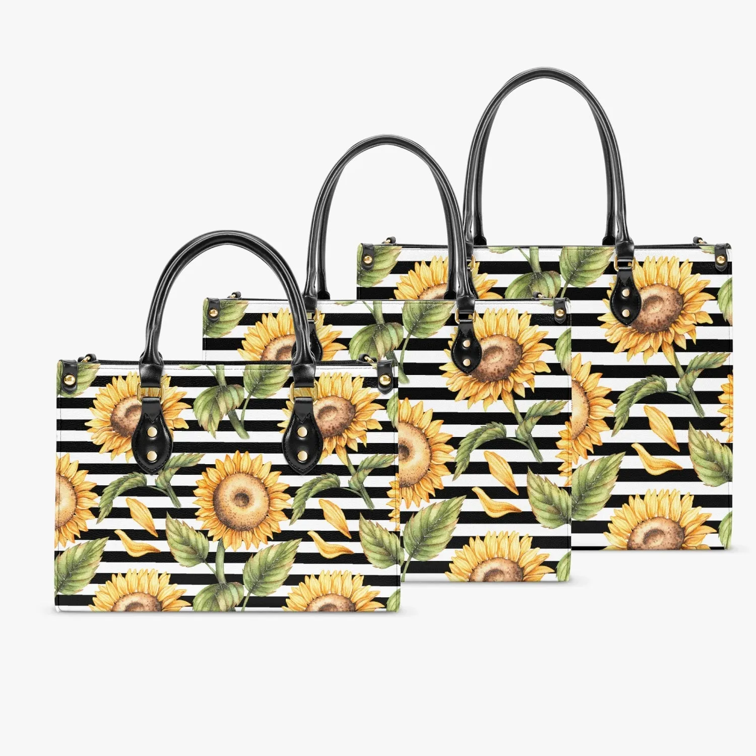 Sunflowers & Stripes Tote Bag