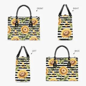 Sunflowers & Stripes Tote Bag