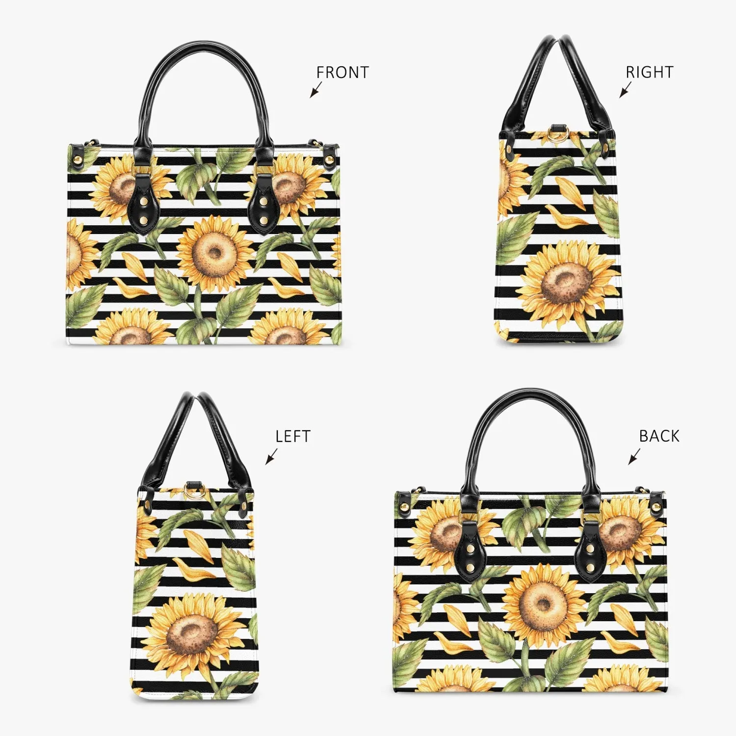 Sunflowers & Stripes Tote Bag