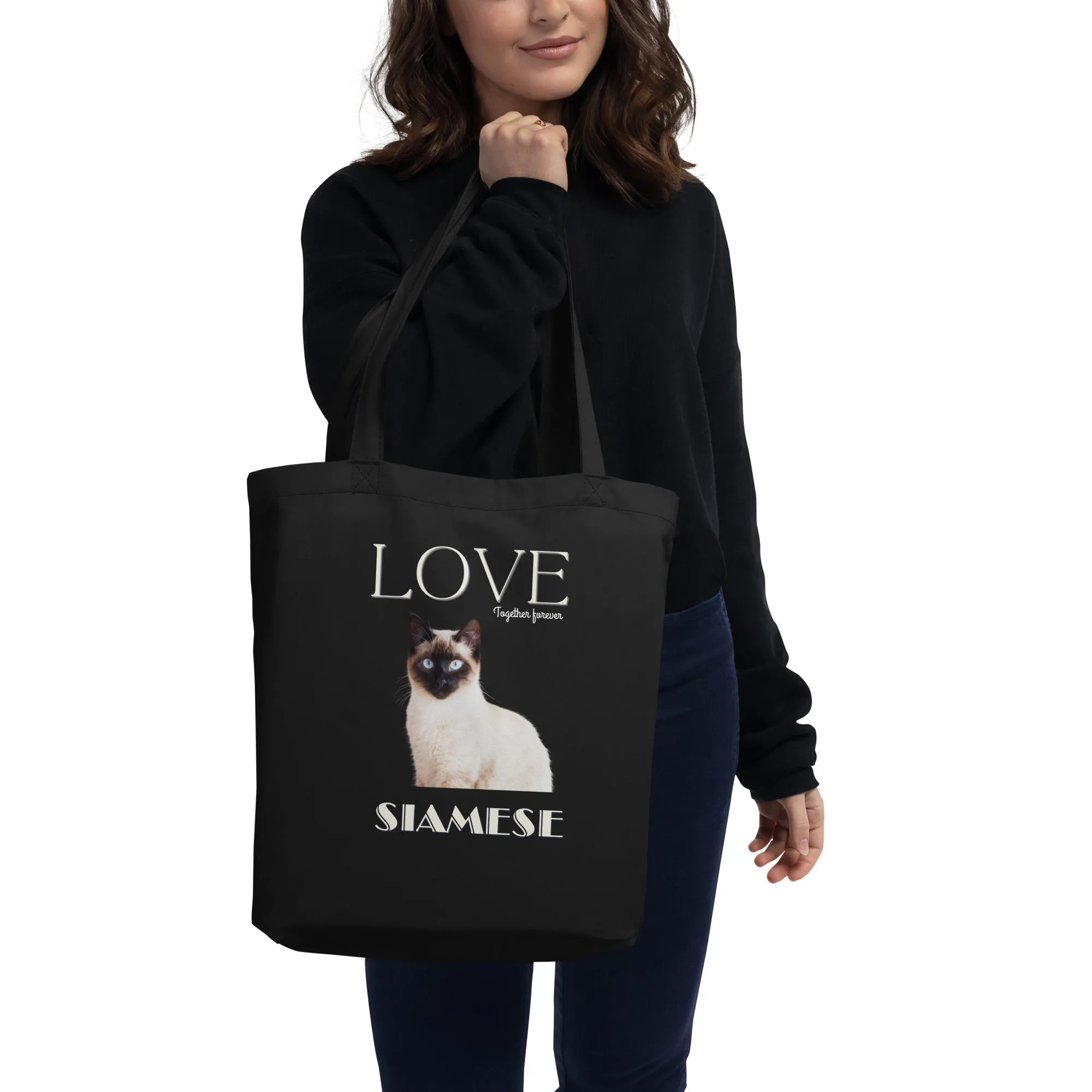 Sustainable Tote Bag, Siamese Lovers