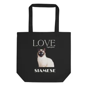 Sustainable Tote Bag, Siamese Lovers