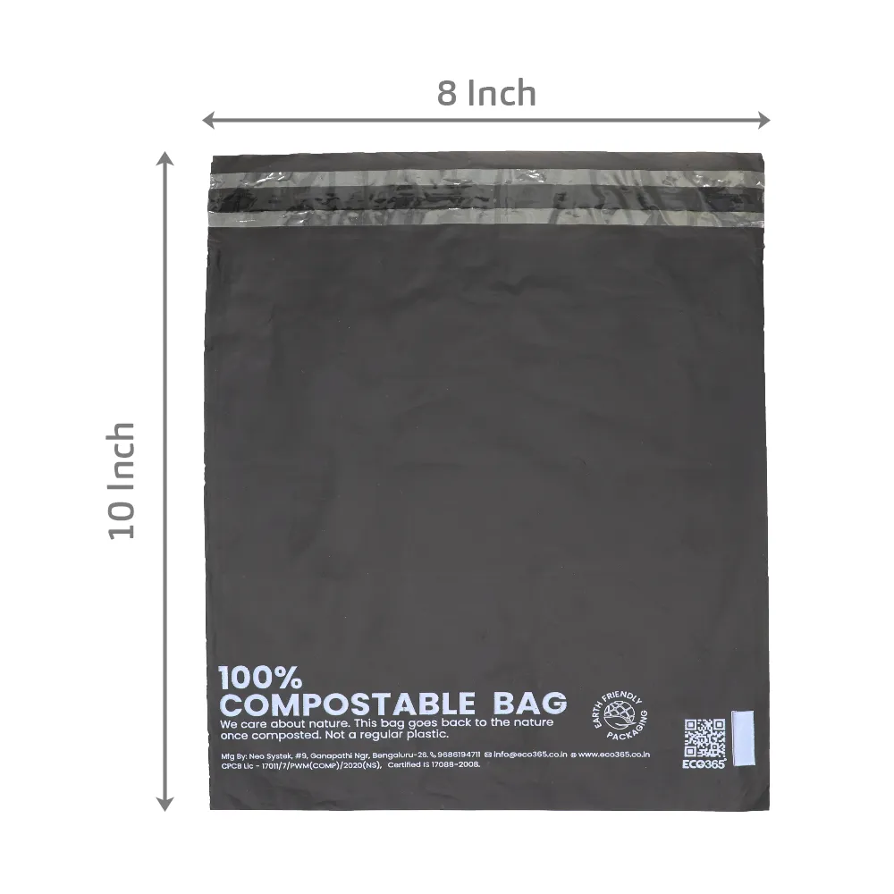 Tamper Proof Compostable Courier Bags With Sealking(8"x 8.5" 1.5")- [Pack of 500]