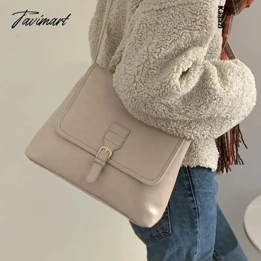 Tavimart Vintage Red Classic Large Capacity New Handbag Casual Versatile Women's Shoulder Bags Luxury Designer Crossbody Bag Trend