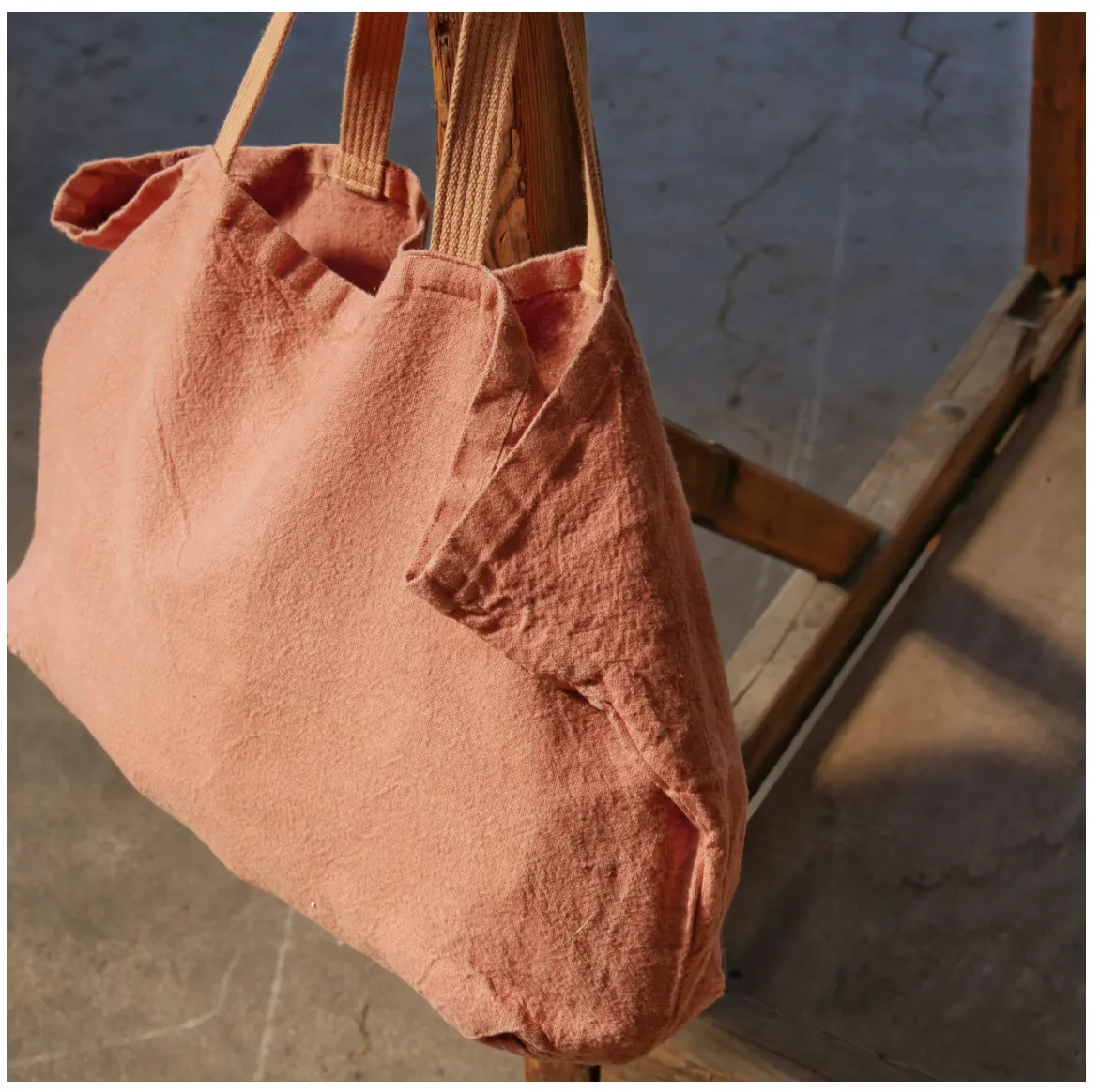 Terracotta Linen Tote Bag