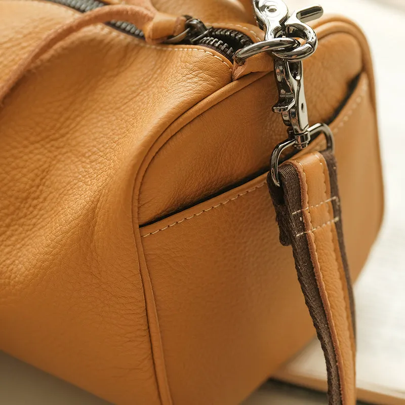 The Full Grain Leather Bag, One-Shoulder Messenger Leather Bag, Bucket Bag Purses for Woman