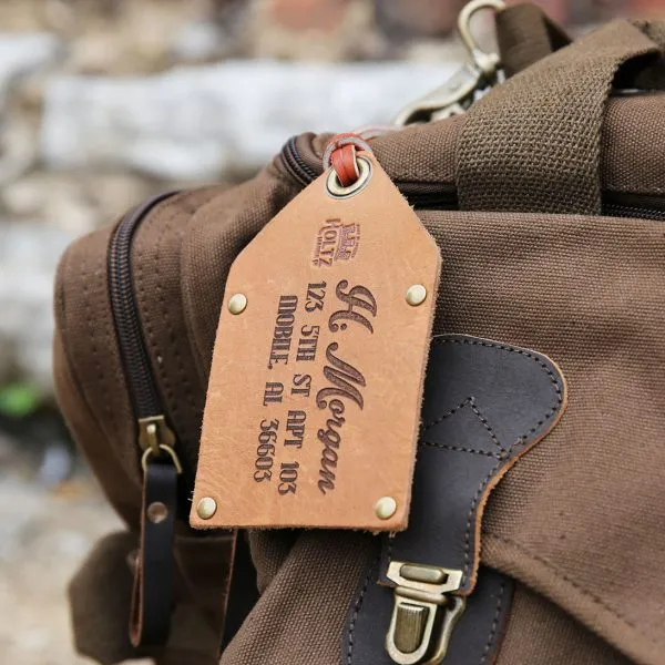 The Traveler Fine Leather Luggage Tag