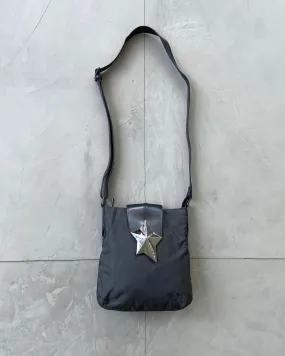 THIERRY MUGLER 2000'S NYLON & CHROME STAR SIDE BAG