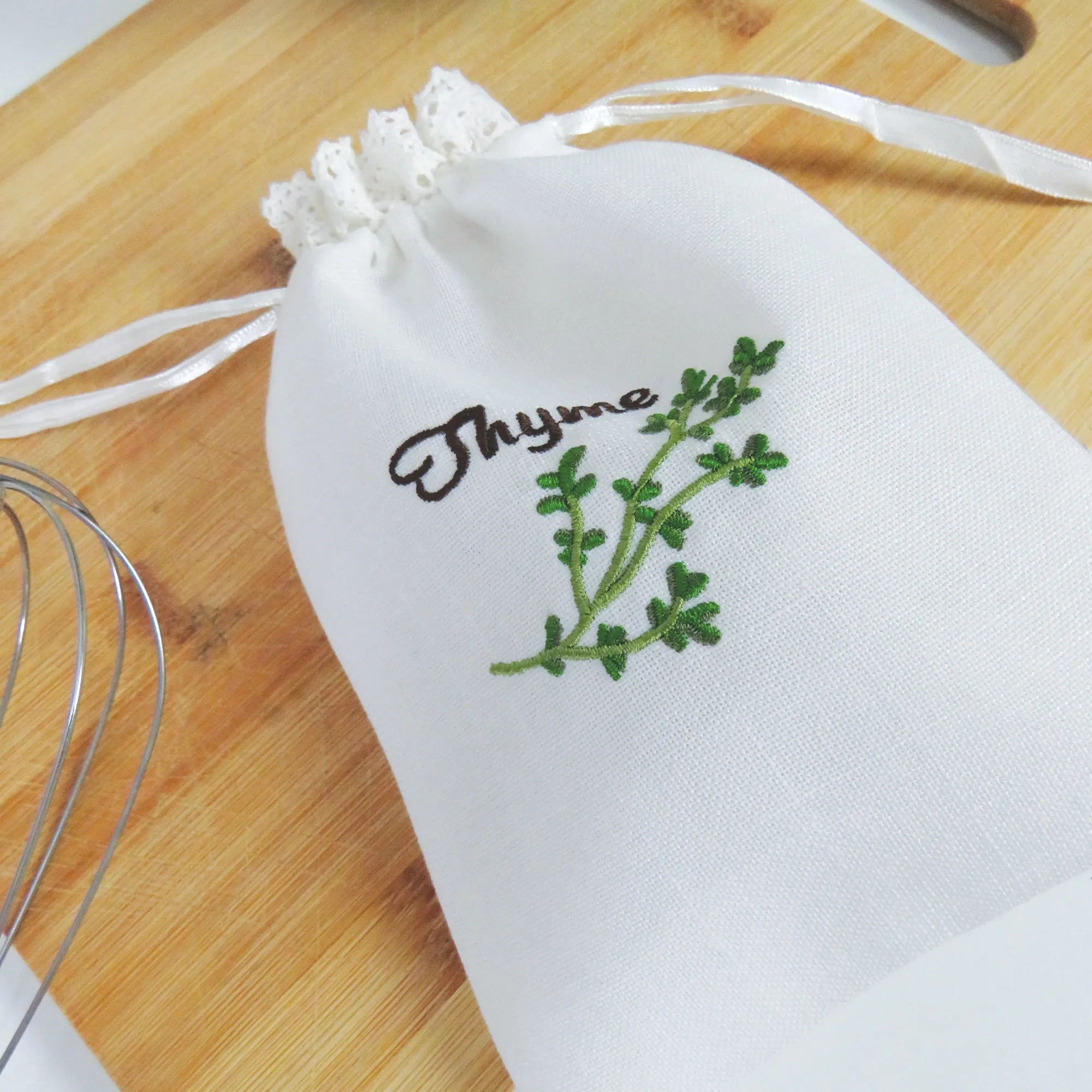 Thyme Herb Drawstring Bag