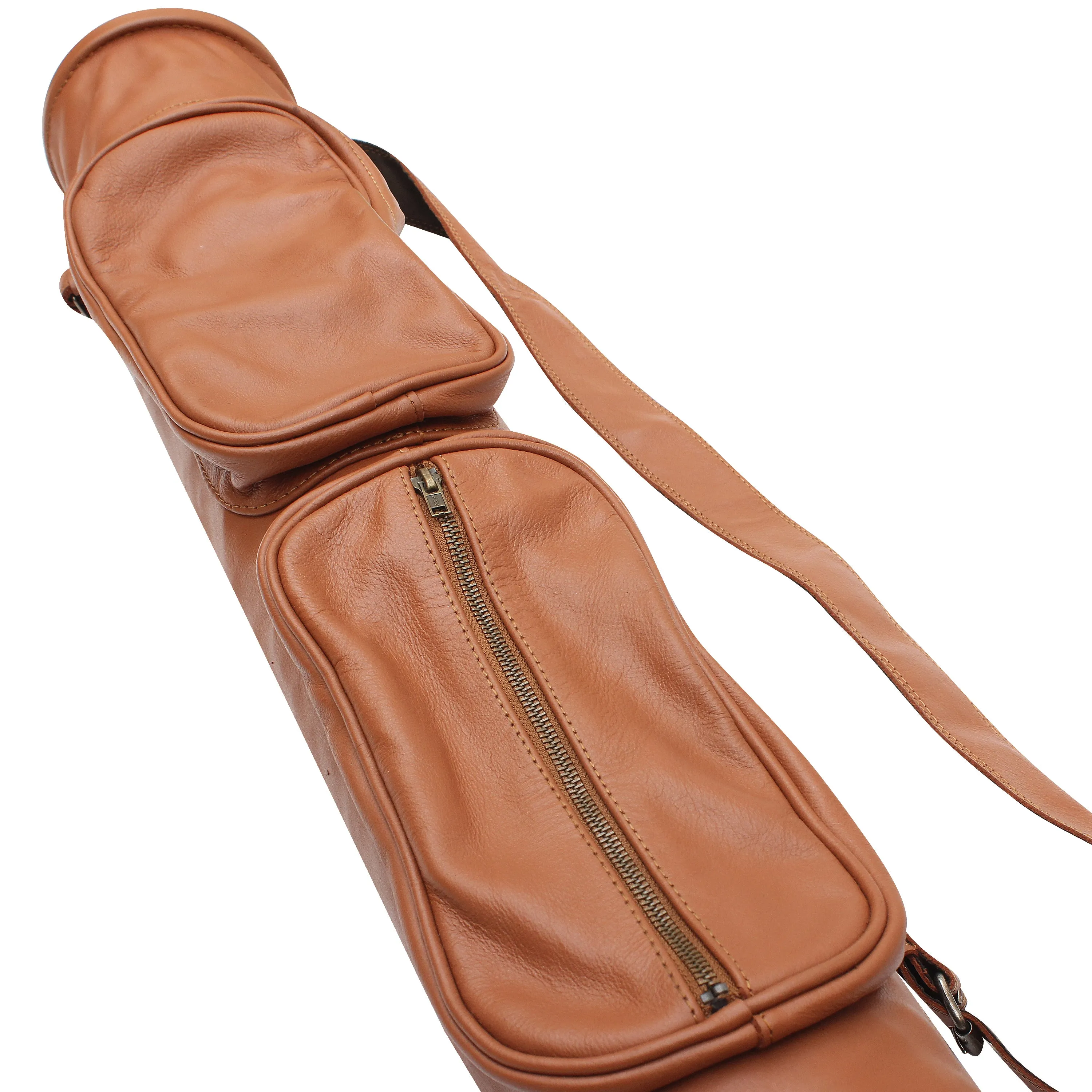 Timeless Brown Leather Sunday Golf Bag | Minimalist Pencil Golf Bag