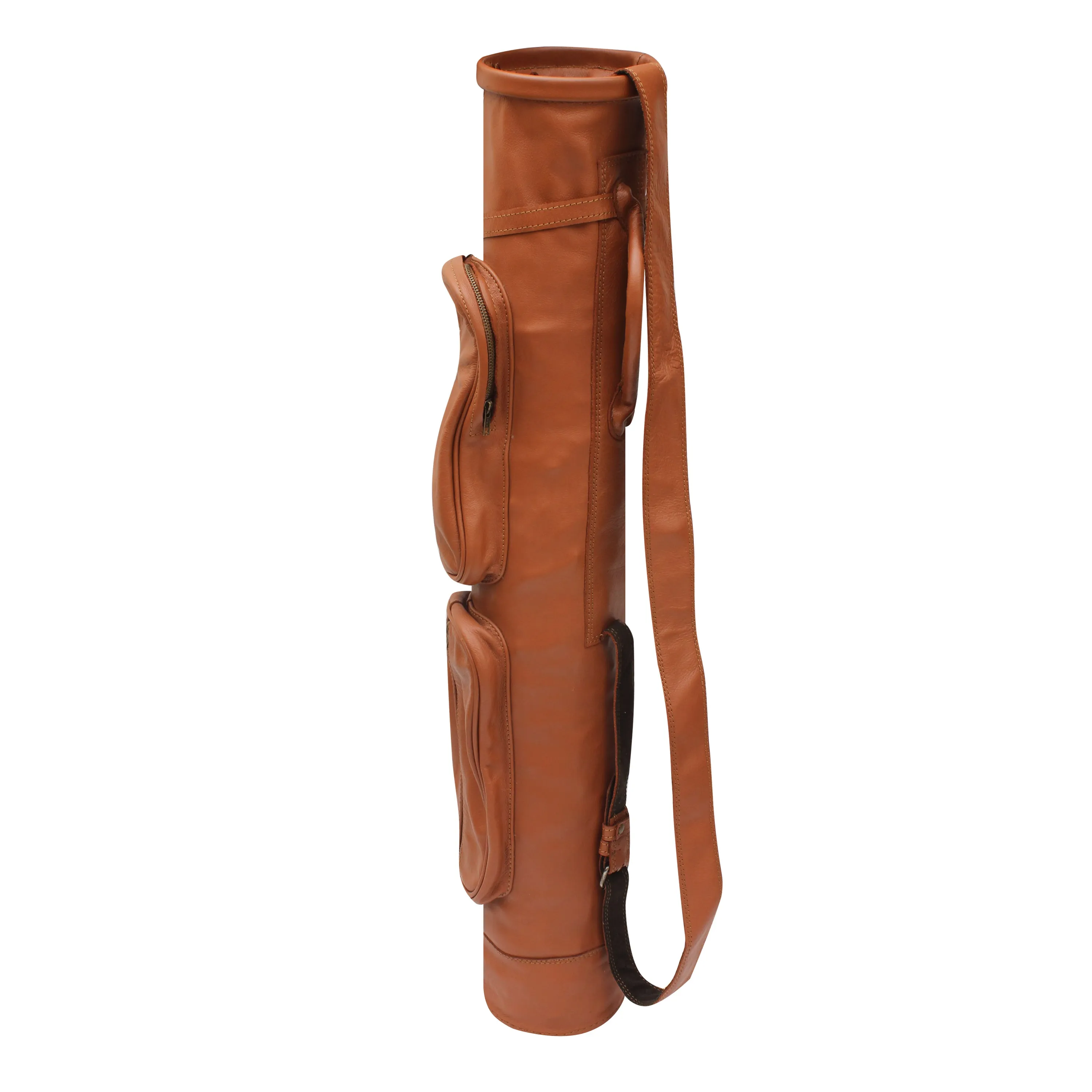 Timeless Brown Leather Sunday Golf Bag | Minimalist Pencil Golf Bag