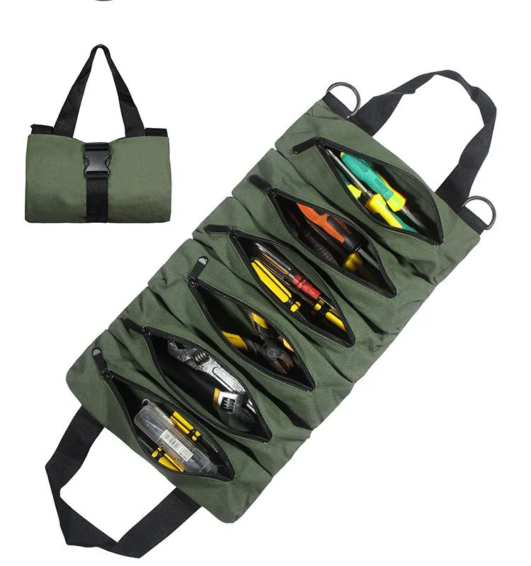 Tool Bag Portable Wear-Resistant Canvas Large Capacity Vehicle Repair Tool Bag Hardware Bag Electrician Bag