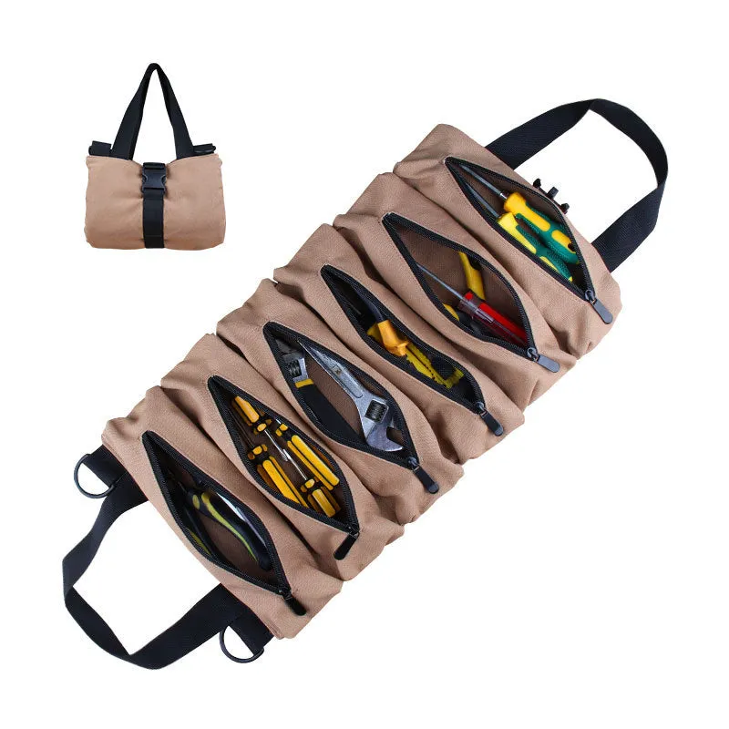 Tool Bag Portable Wear-Resistant Canvas Large Capacity Vehicle Repair Tool Bag Hardware Bag Electrician Bag