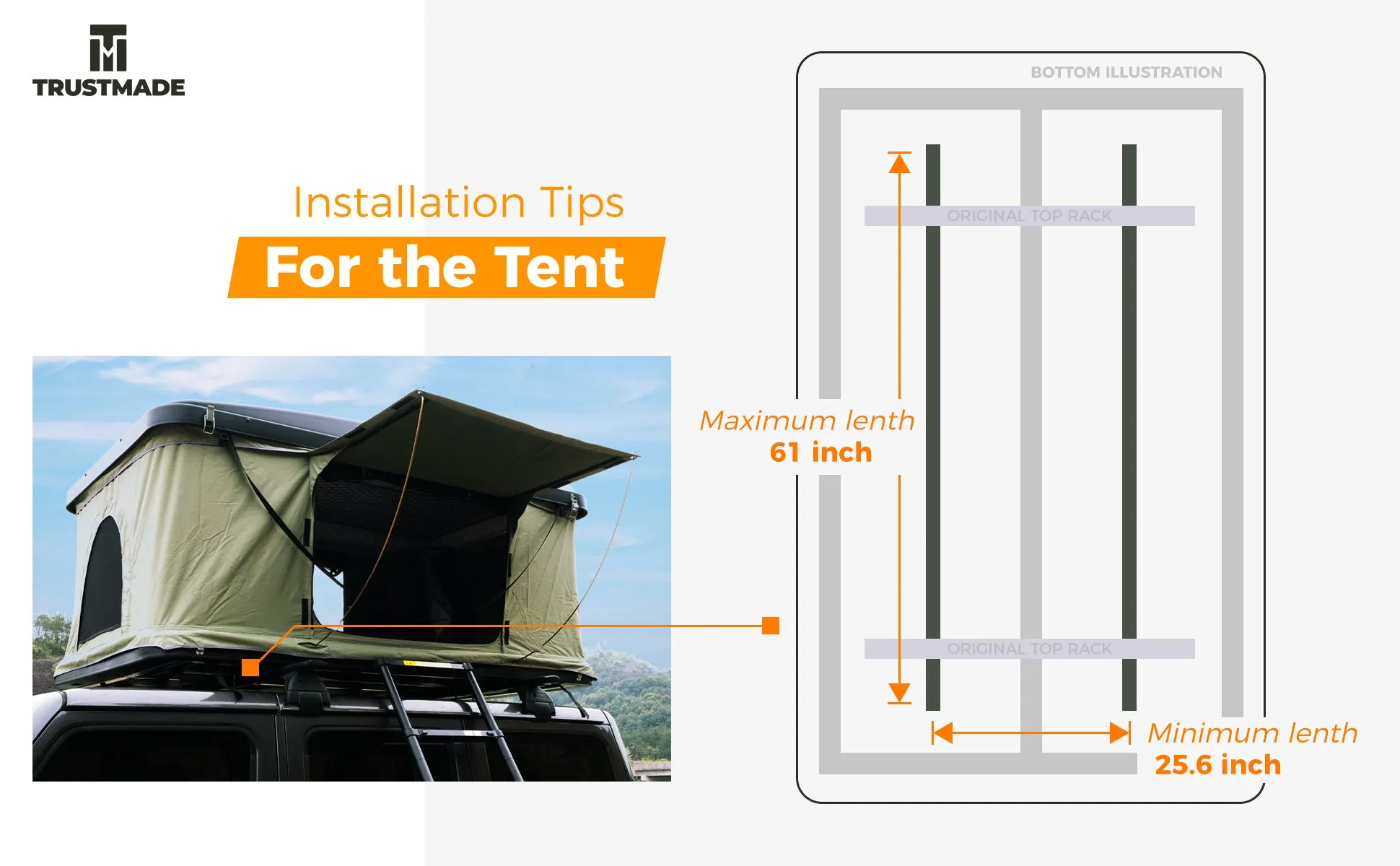 Trustmade Pop-Up Hard Shell Rooftop Tent